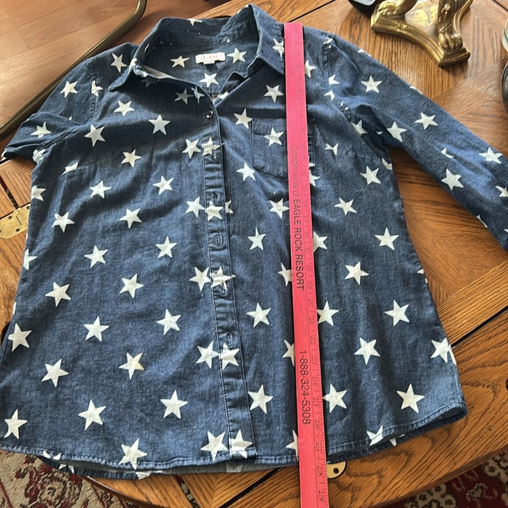 Blue & White Stars Denim Shirt - Picture 11 of 15